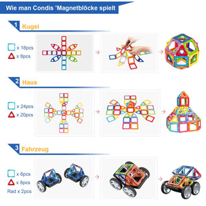 Condis 62Pcs Magnetic Building Blocks Set - Condistoys