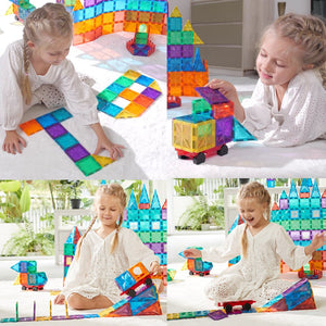 Condis Magnetic Building Tiles for Kids 101 pcs, Magnetic Blocks Set Construction STEM Magnets Toys for Children Boys and Girls Age 3 4 5 6 7 Year Old - Condistoys